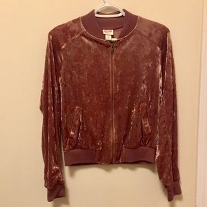 Crushed Velvet Bomber Jacket